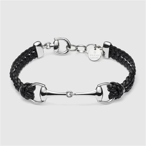 gucci leather bracelet with horsebit